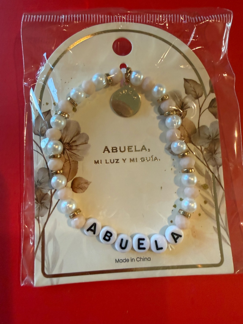 Abuela Pearl Beaded Bracelet - White and Gold